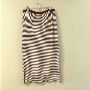 Gap Striped Cotton Midi Skirt